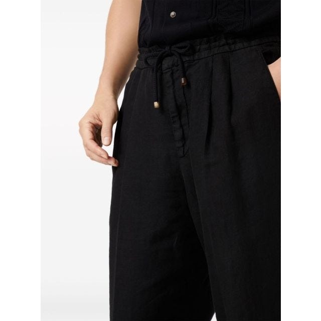 Black straight trousers with drawstring - 5