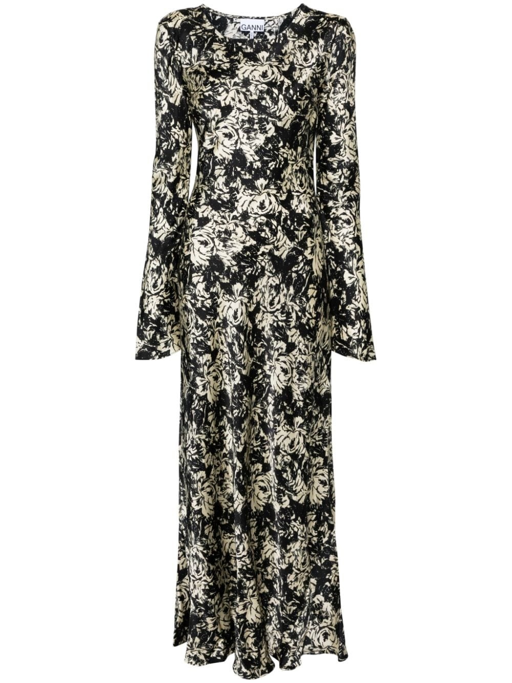 floral-print satin maxi dress - 1