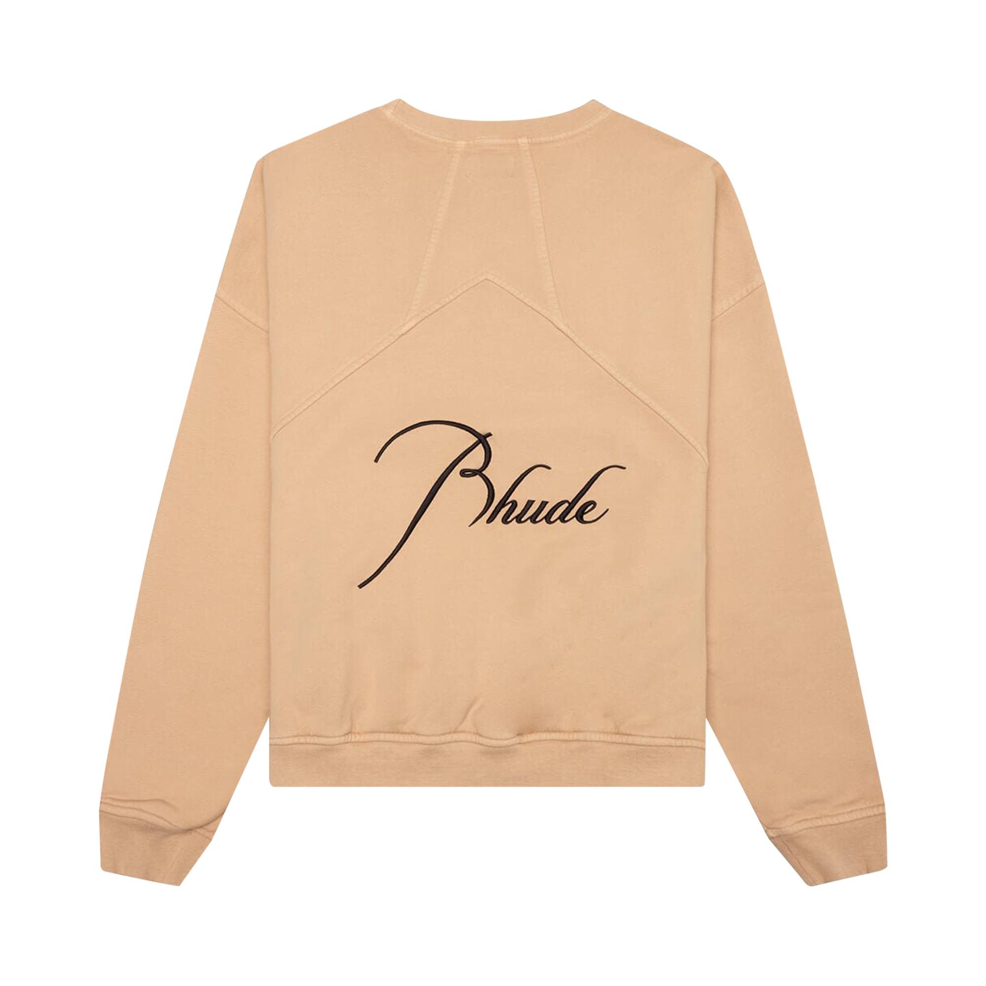 Rhude Logo Embroidered Sweatshirt 'Sand' - 2