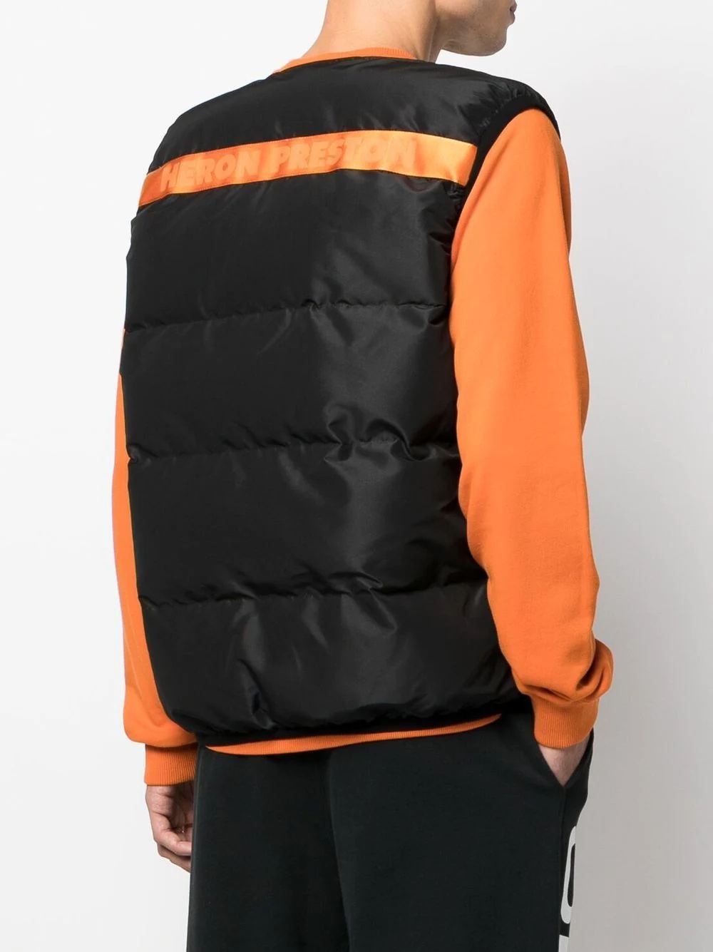 logo-tape padded gilet - 2