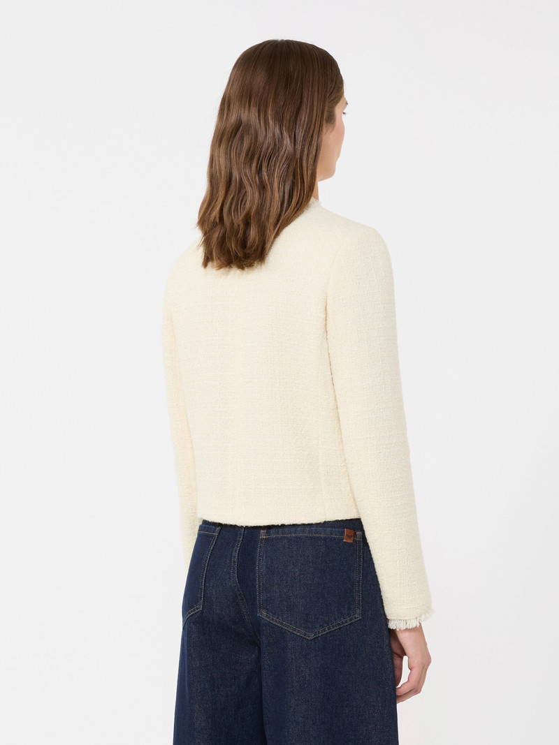 AGAMI Wool-blend crew-neck jacket - ECRU 4