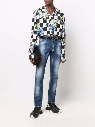 PHILIPP PLEIN Super Straight distressed denim jeans outlook