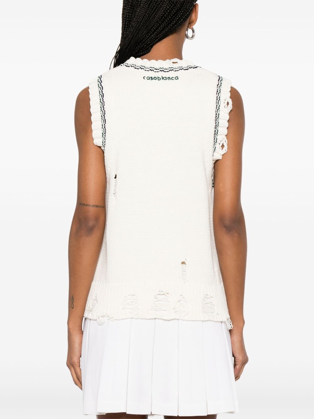 intarsia baseball vest - 4