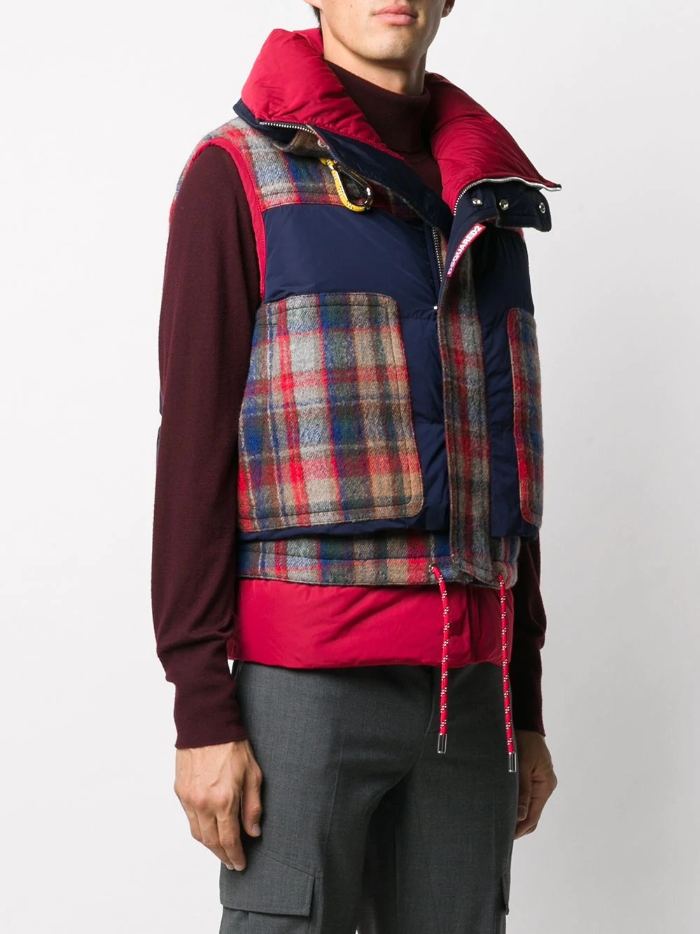 check padded panelled gilet - 3