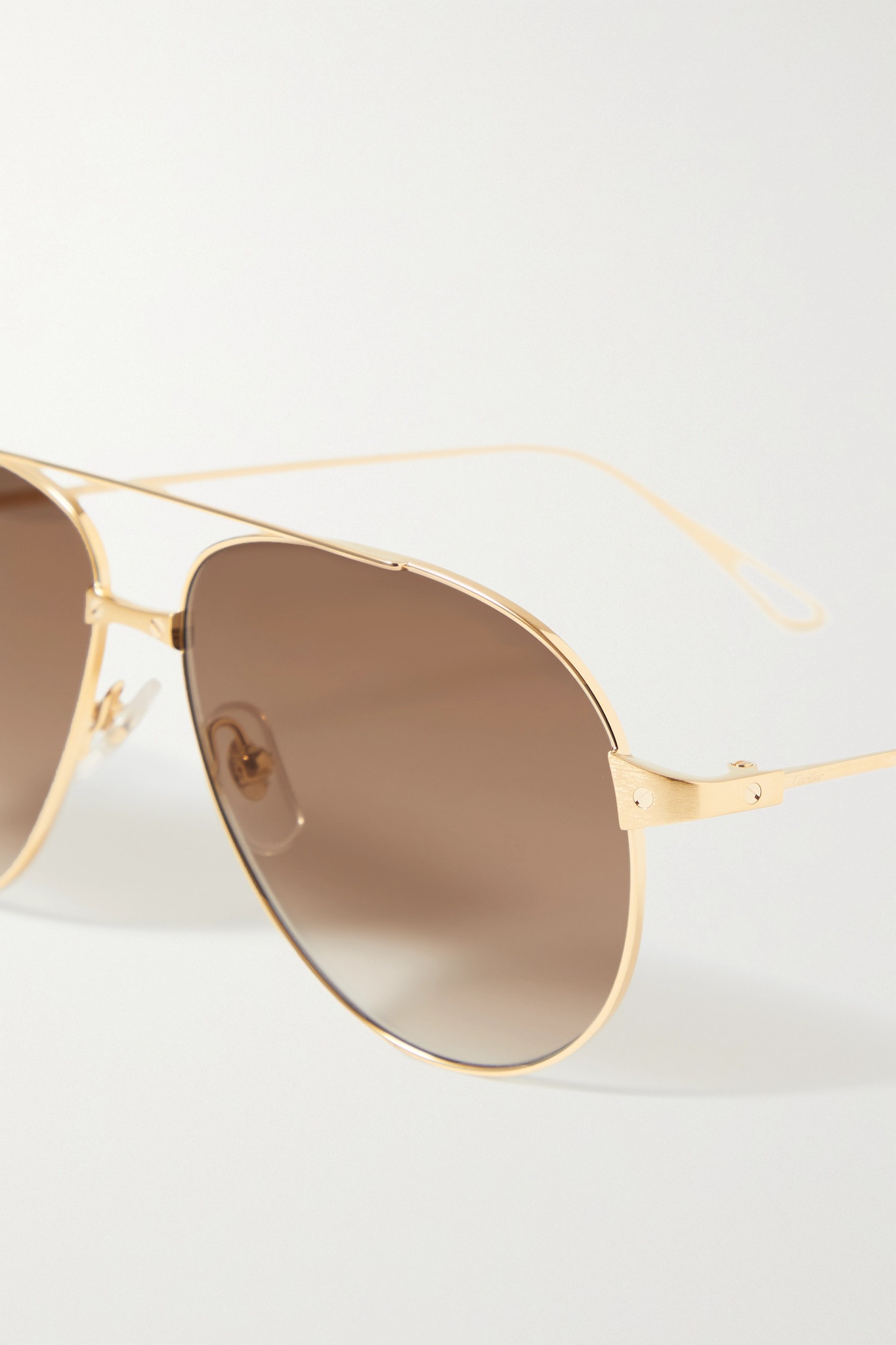 Santos de Cartier aviator-style gold-tone sunglasses - 4