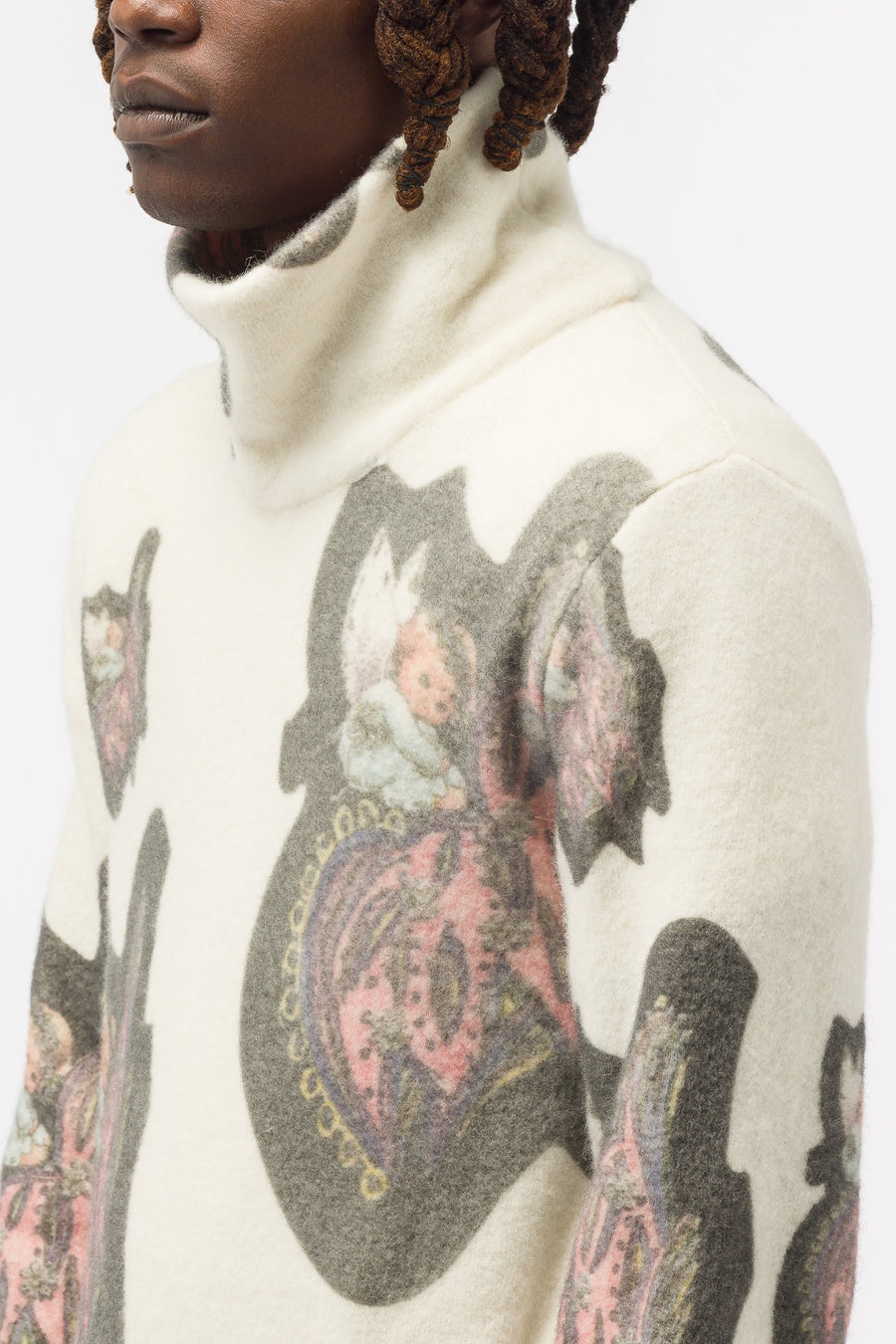 トップス kiko kostadinov 23aw angelos knit 46 Kiko Kostadinov Angelos Jumper in Pink/Black | notreshop