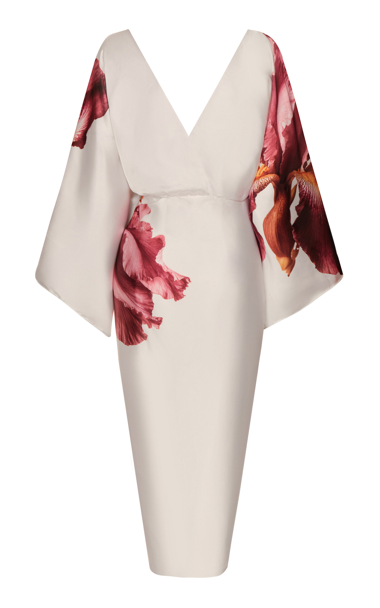 Hilo Ancestral Orchid-Print Crepe Midi Wrap Dress floral - 6