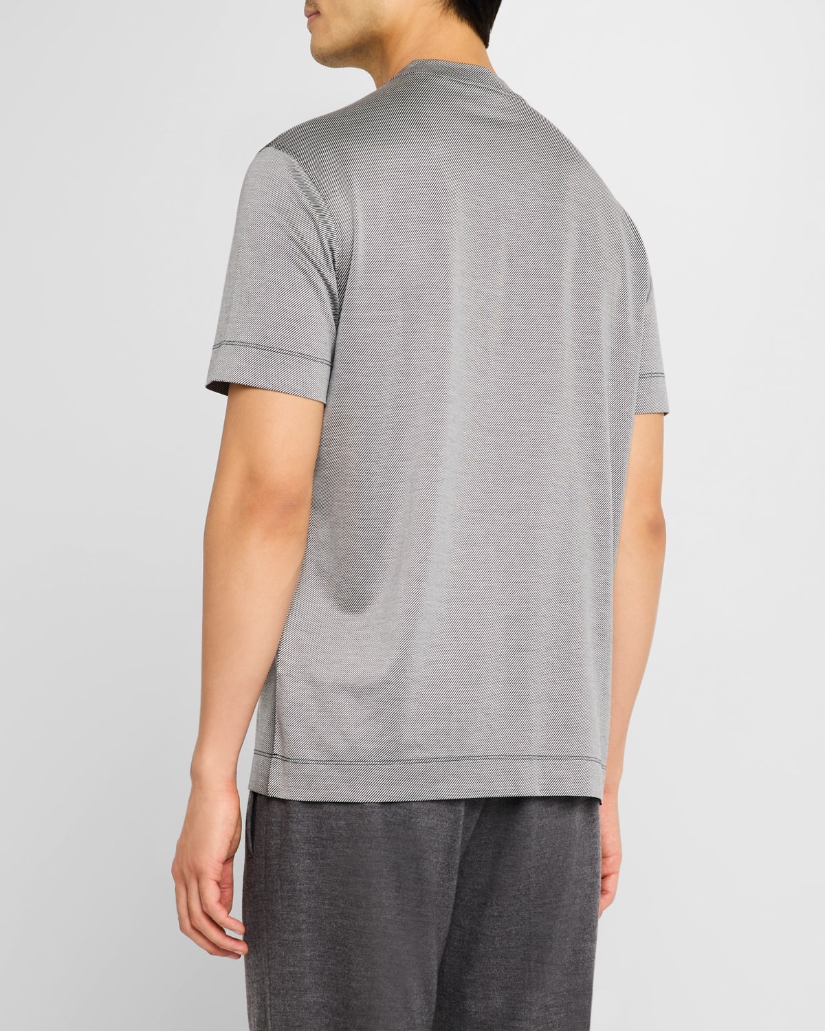 Men's Jacquard Micro-Stripe Crewneck T-Shirt - 3