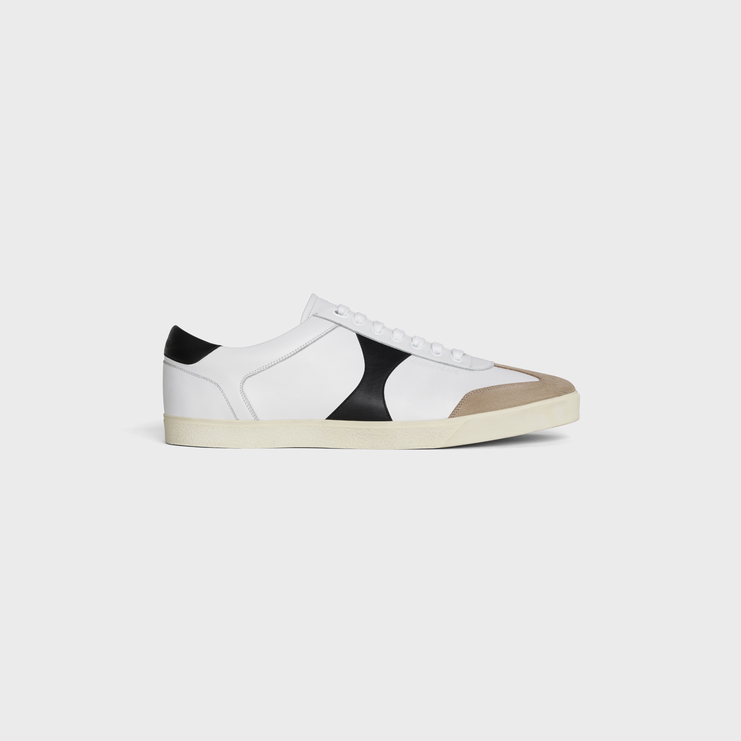 Celine Triomphe Low Lace Up Sneaker Plain Logo in Calfskin and Suede Calfskin - 1