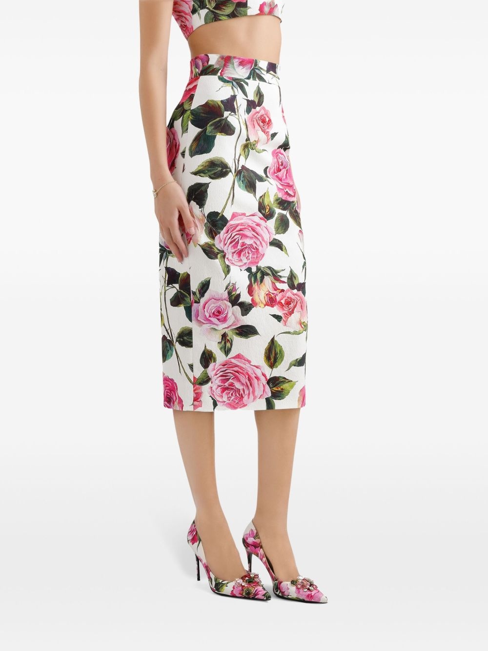 floral-print midi skirt - 4