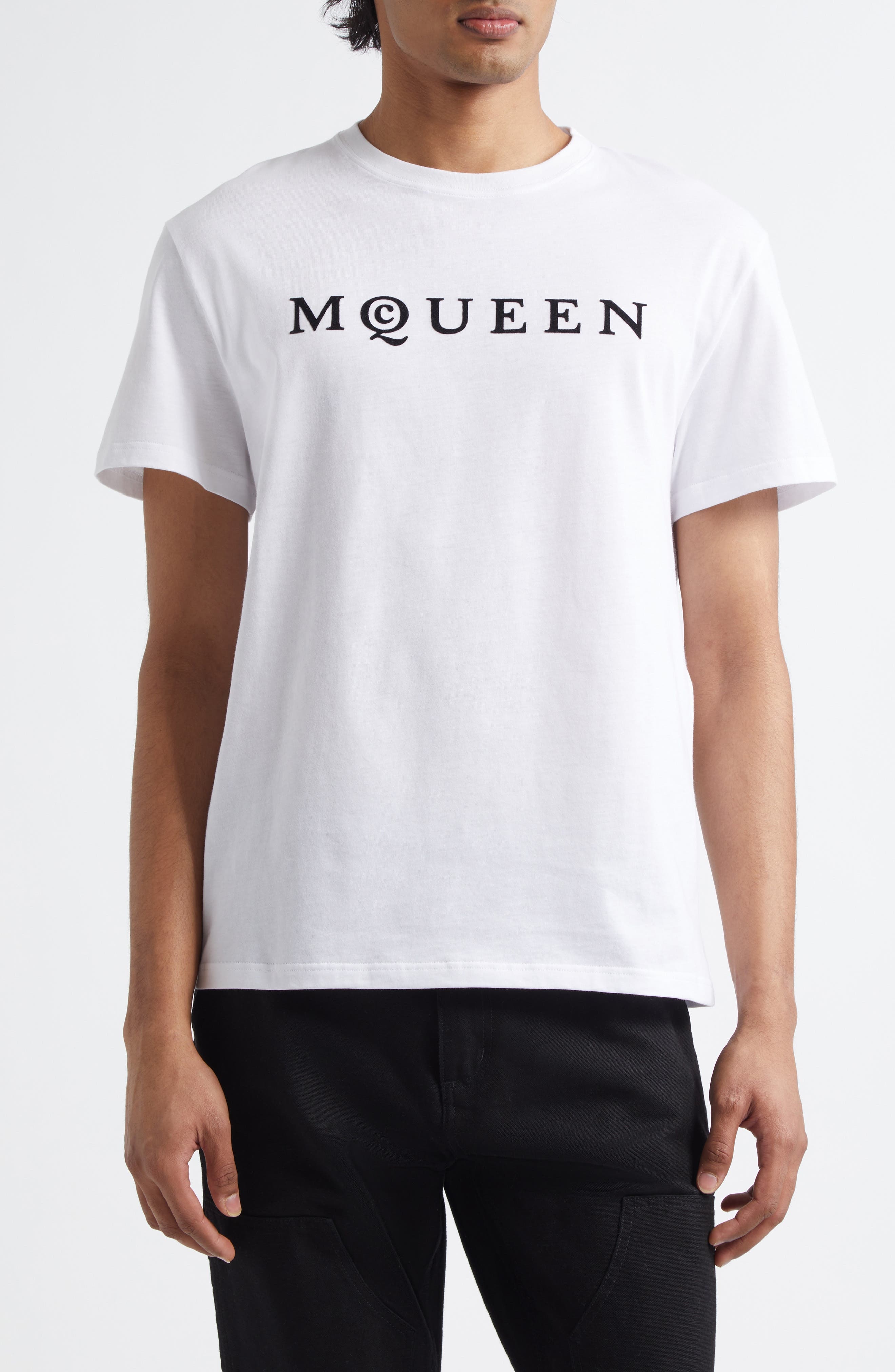 McQueen Logo Graphic T-Shirt in White /Black at Nordstrom - 1