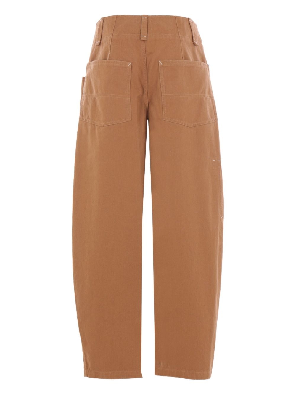button-fastening cotton trousers - 2