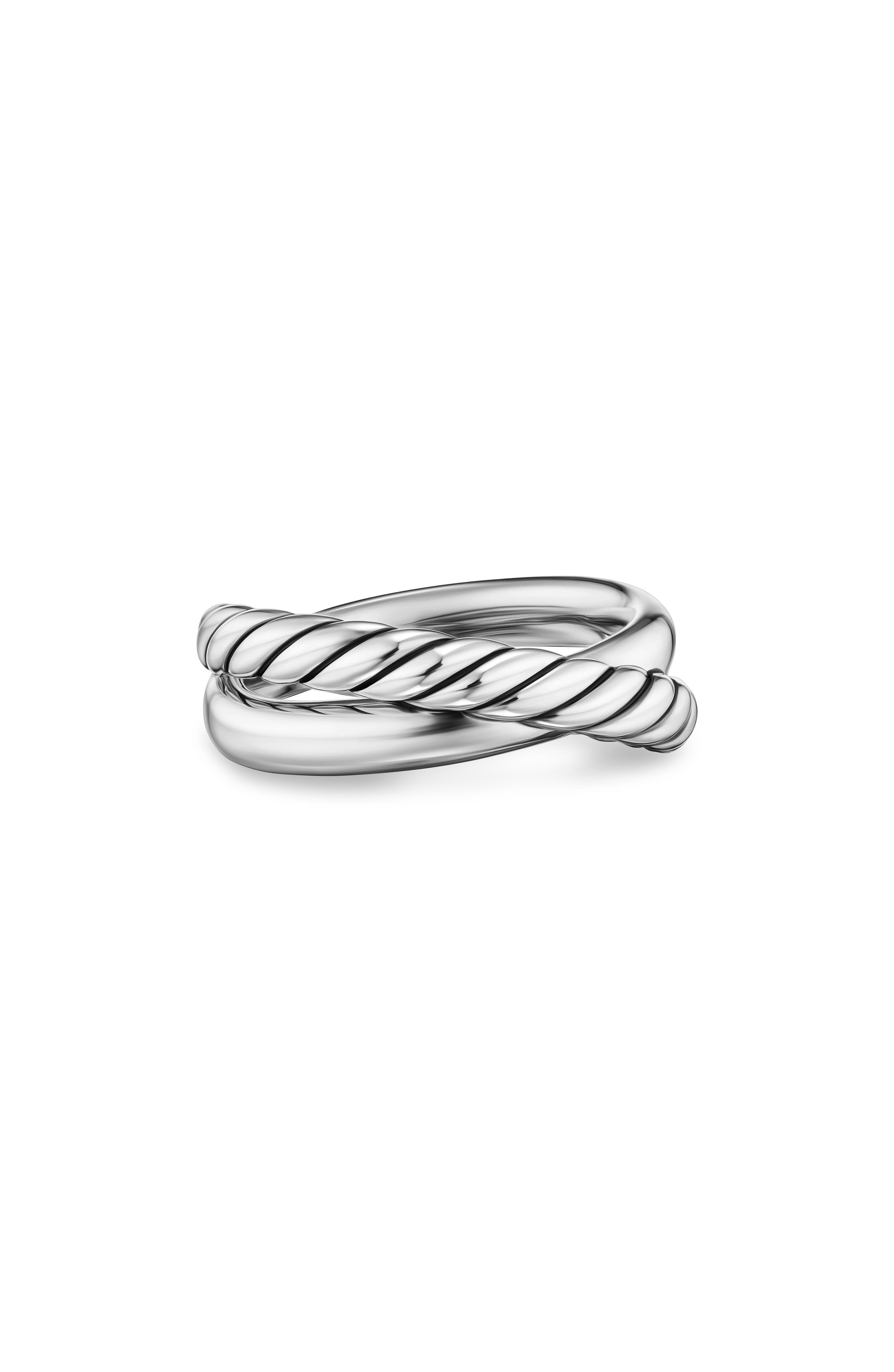 David Yurman Crossover Two Row Ring in Sterling Silver, 7.4mm at Nordstrom - 6