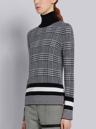 Thom Browne Black and White Fine Merino Wool Prince of Wales Turtleneck outlook