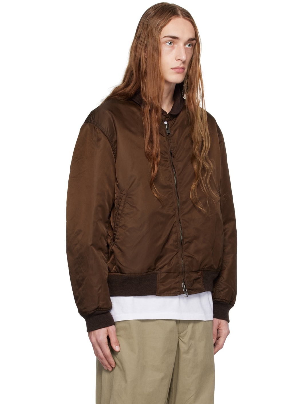 Brown Insulated Bomber Jacket - 2