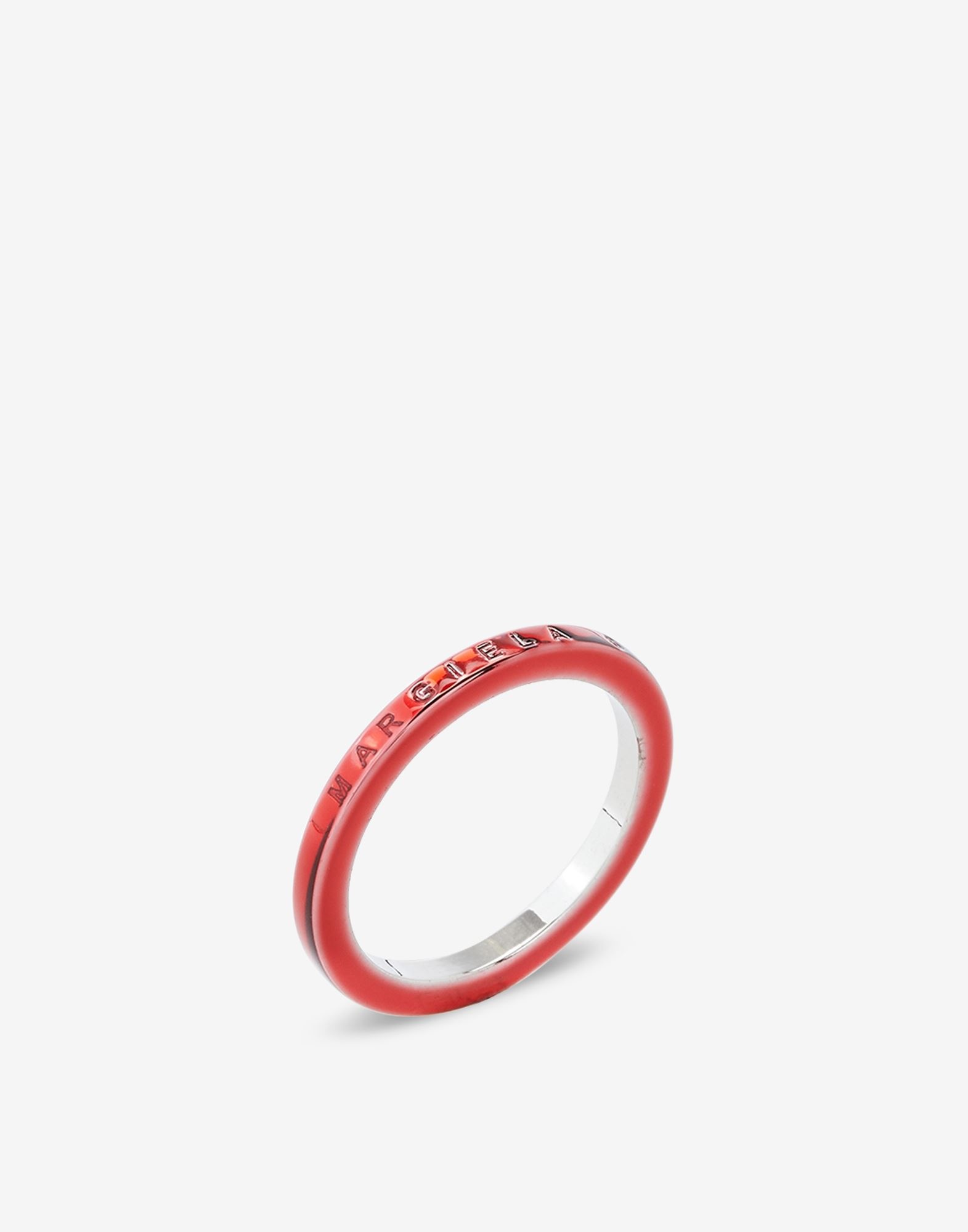 Margiela 6 logo slim brass ring - 3