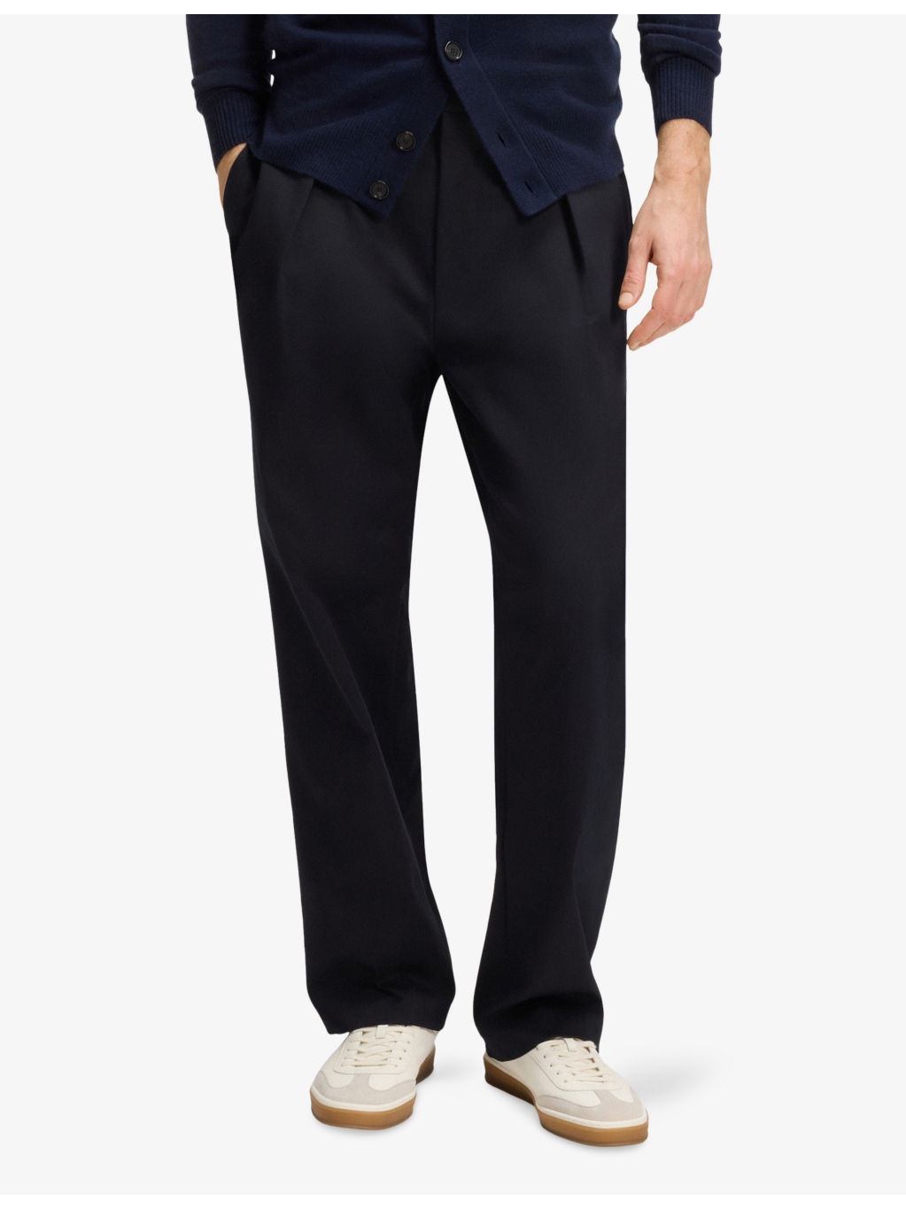 Beckham X BOSS Tailored Straight-Leg Stretch-Cotton Trousers - 3