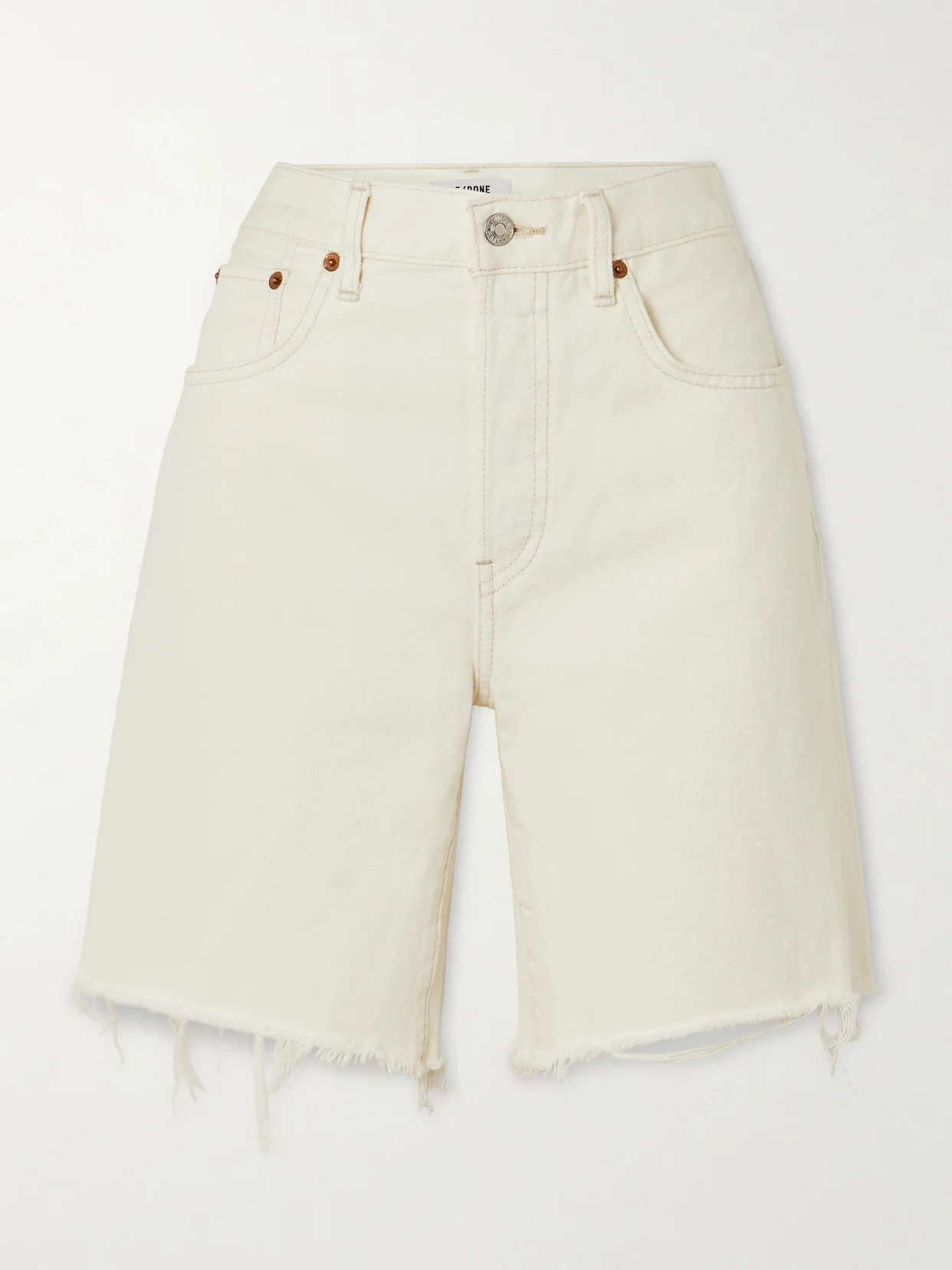 90s Comfort Frayed Organic Recycled-denim Shorts - 1