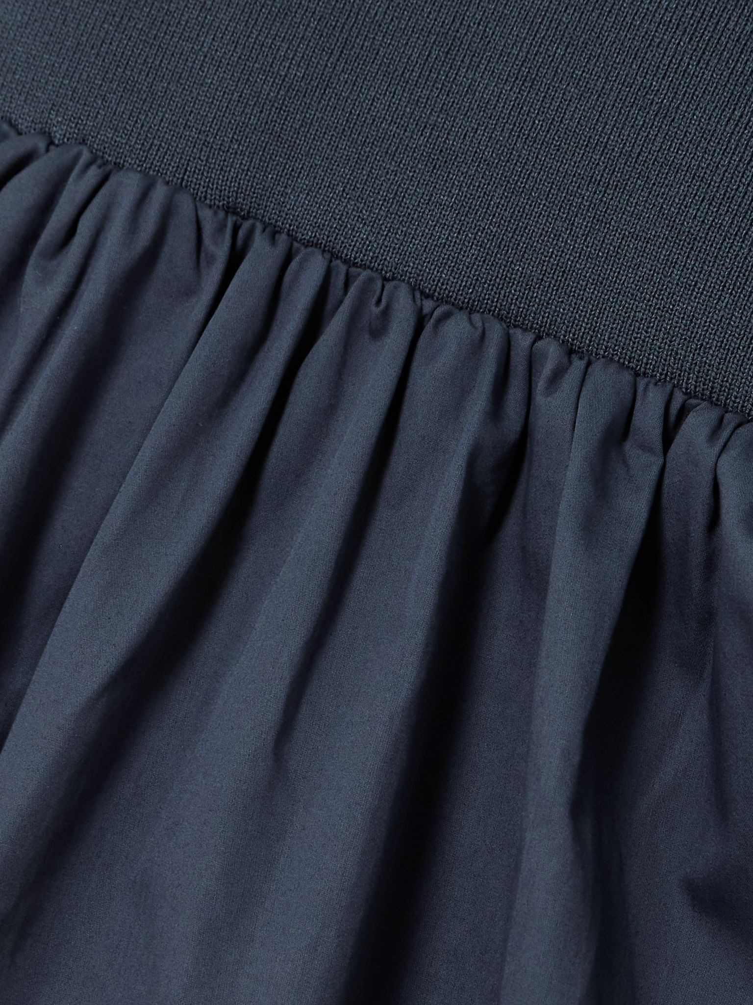 Open-back jersey and cotton-poplin maxi dress Blue - 4