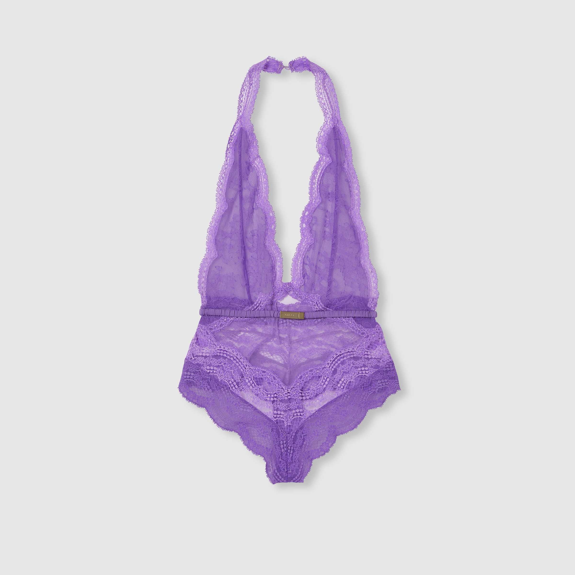 Floral lace tulle bodysuit - 1