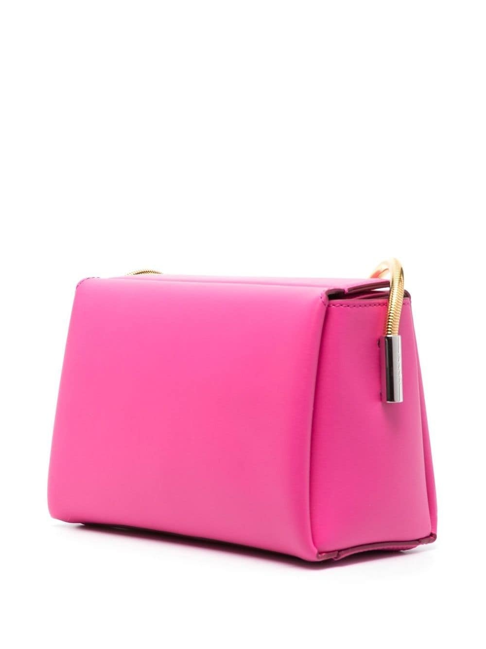round snake chain leather shoulder bag - 3