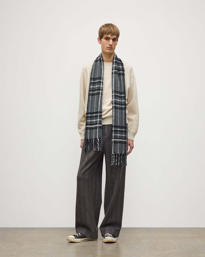 Mach Grey Tartan Cashmere Scarf 3