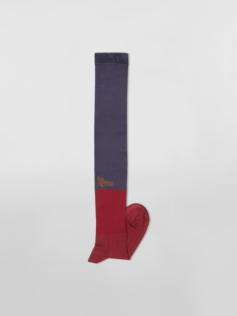 Marni BURGUNDY SHINY VISCOSE SOCK outlook