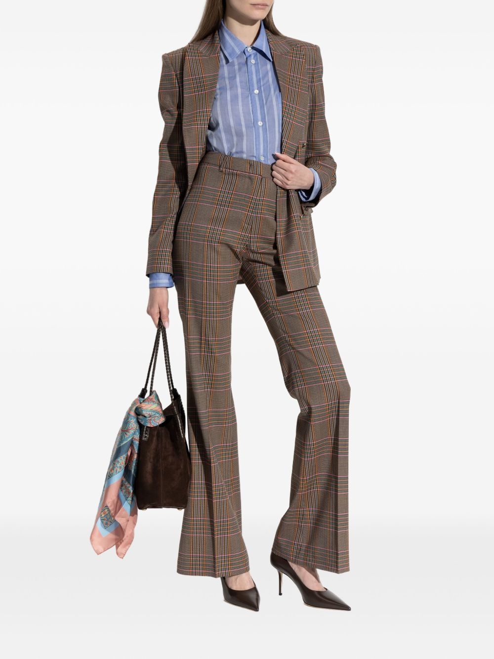 checked double-breasted blazer - 2