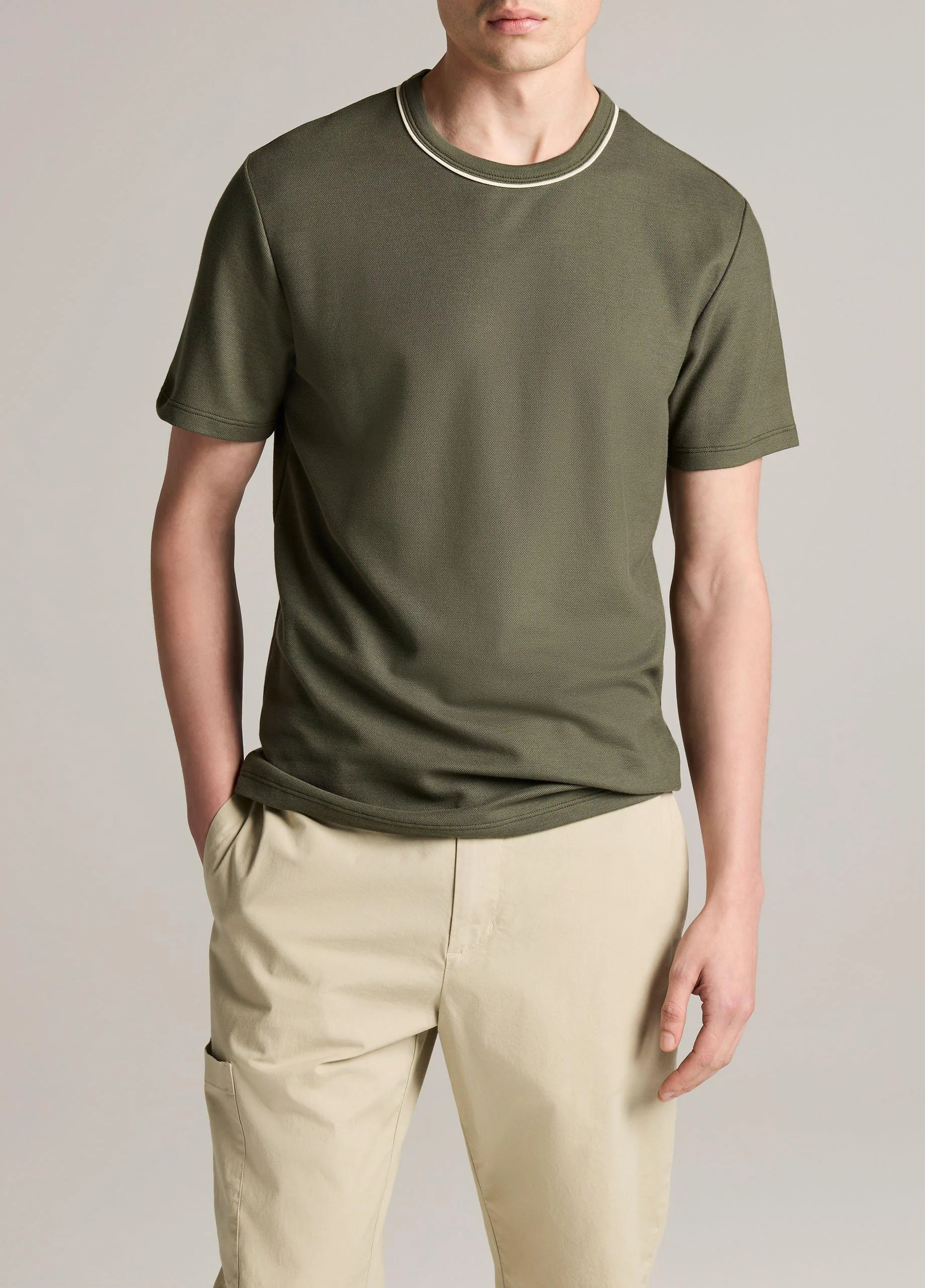 Tipped Pima Cotton Piqué T-Shirt - 1