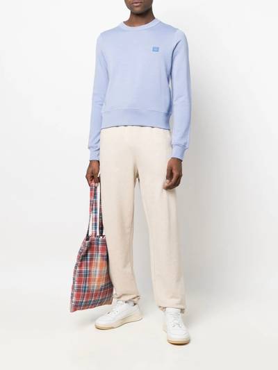 Acne Studios face-patch organic cotton sweatshirt outlook