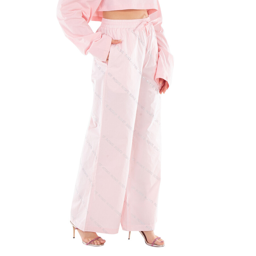 Rotate Ladies Pink Crystal Poplin Pants - 2