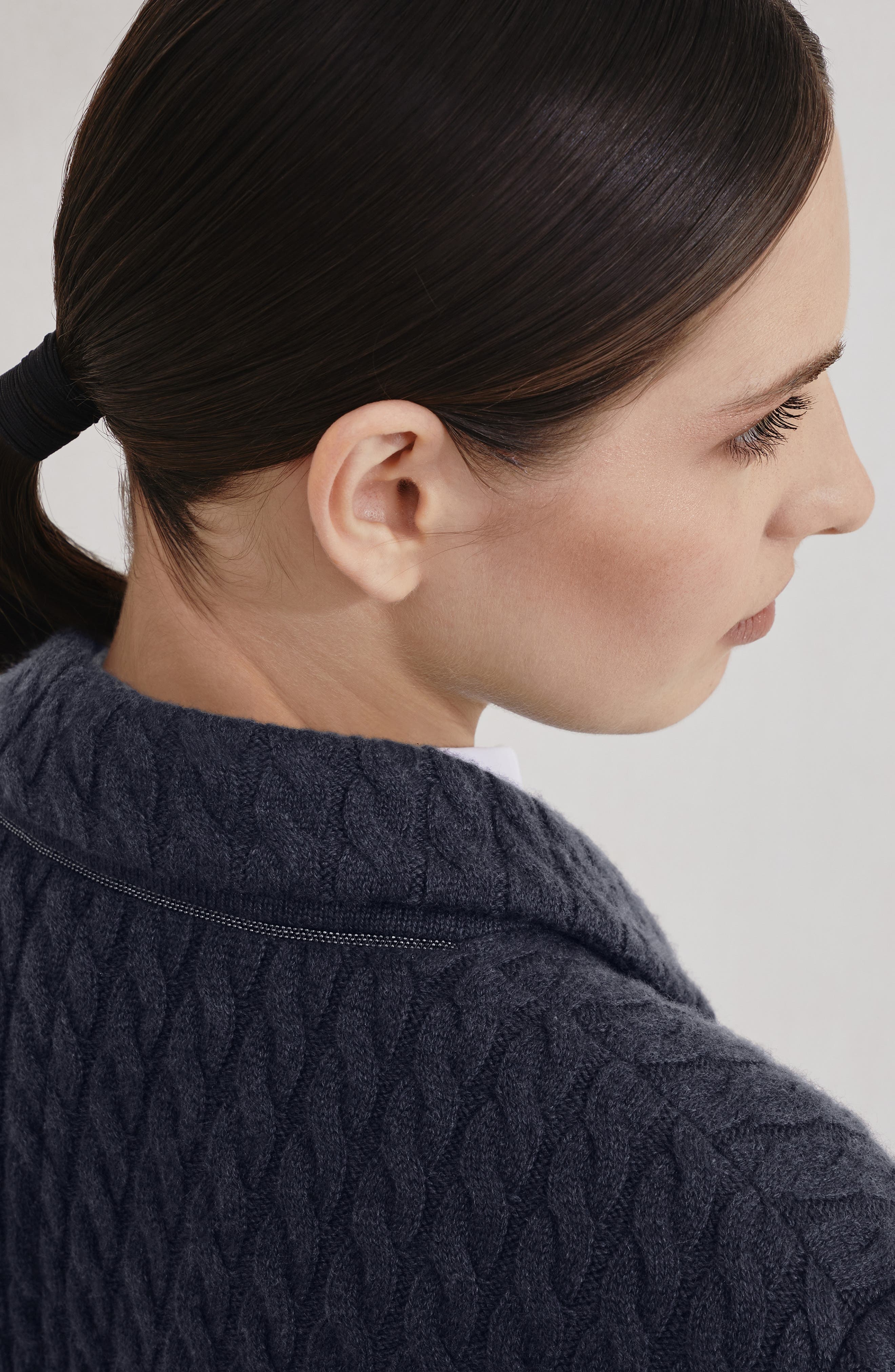 Brunello Cucinelli Cashmere cable knit blazer in Blue at Nordstrom - 4