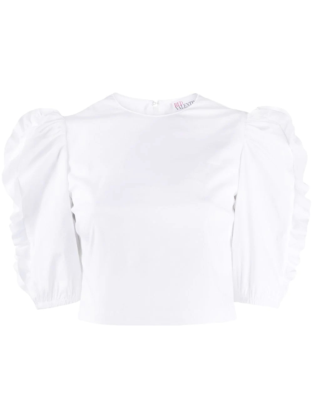 puff-sleeve cropped blouse - 1