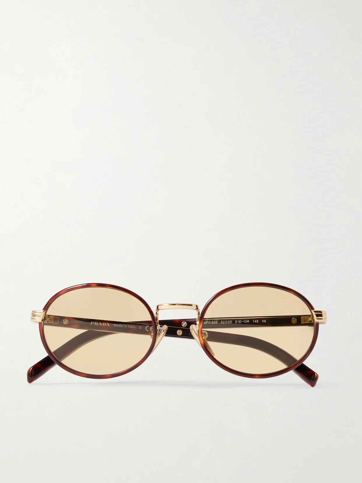 Oval-frame tortoiseshell acetate and gold-tone sunglasses Tortoiseshell - 1