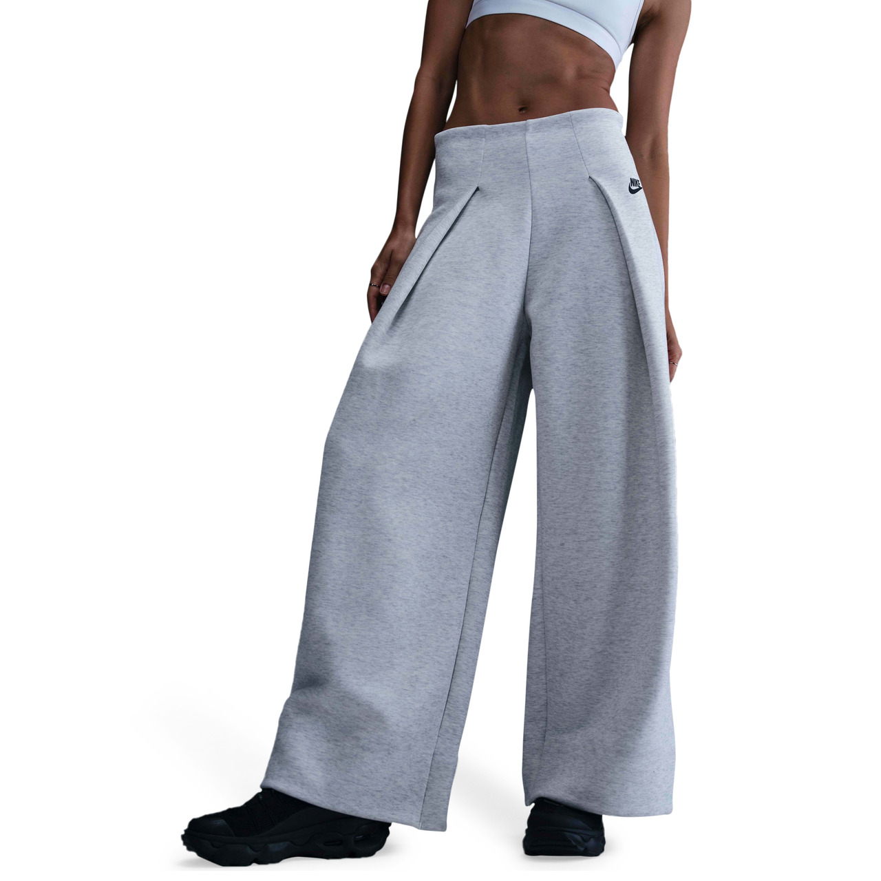 Nike Womens Nike NSW Tech Fleece High Rise Pleated Wide Pant - 1
