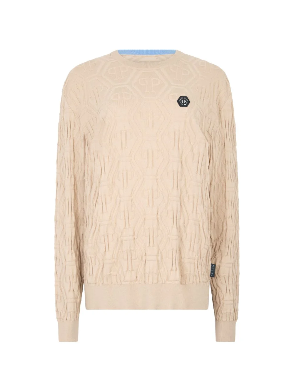 monogram-pattern round-neck sweater - 1
