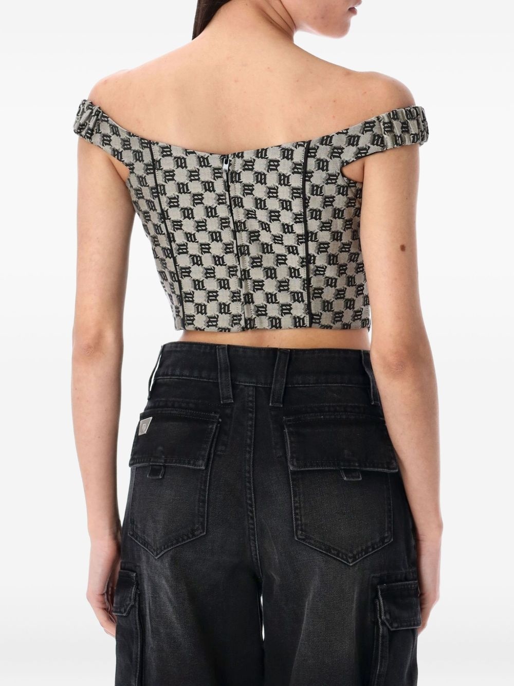 off-shoulder logo-print top - 2
