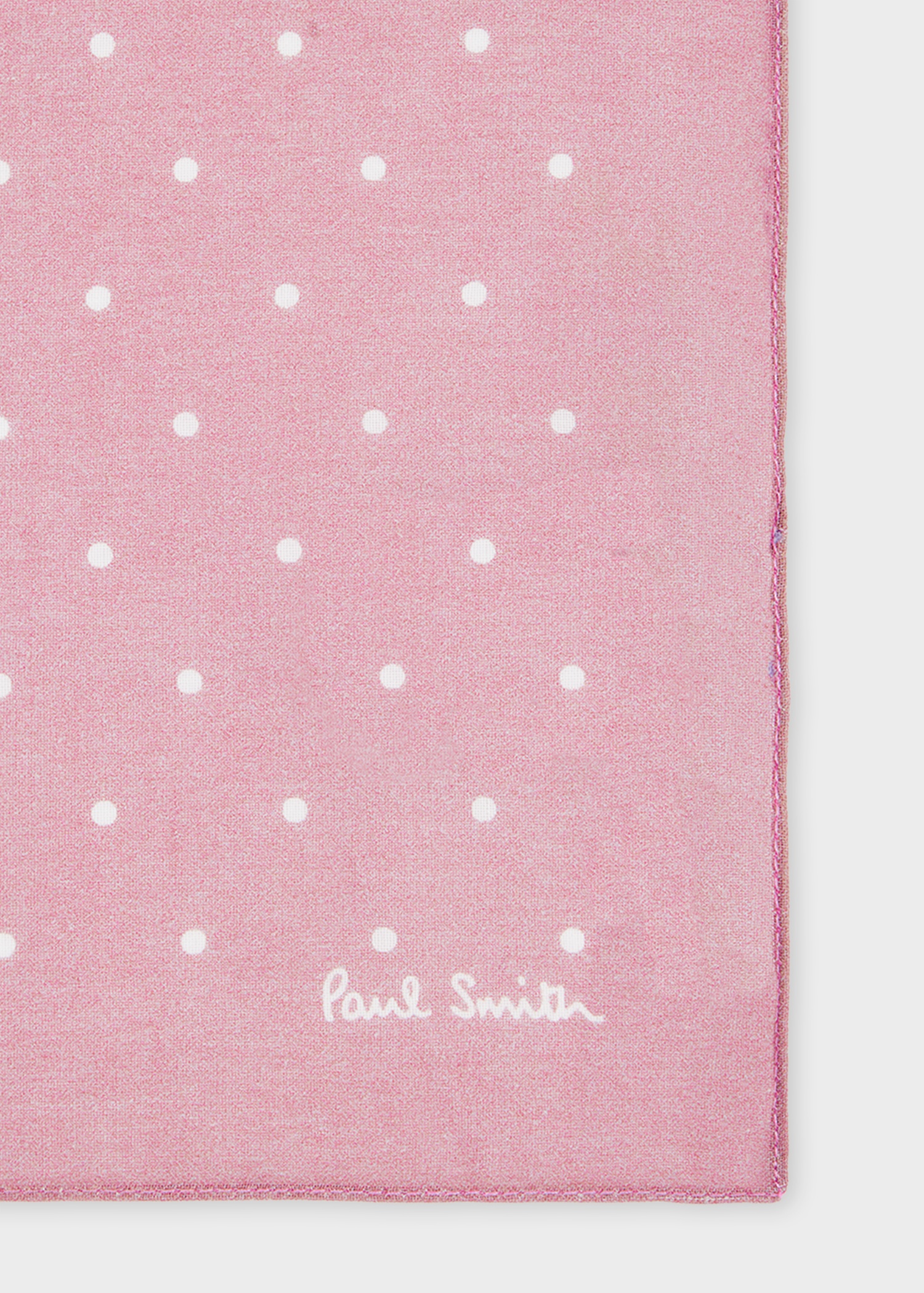 Pink Polka Dot Cotton Pocket Square - 2