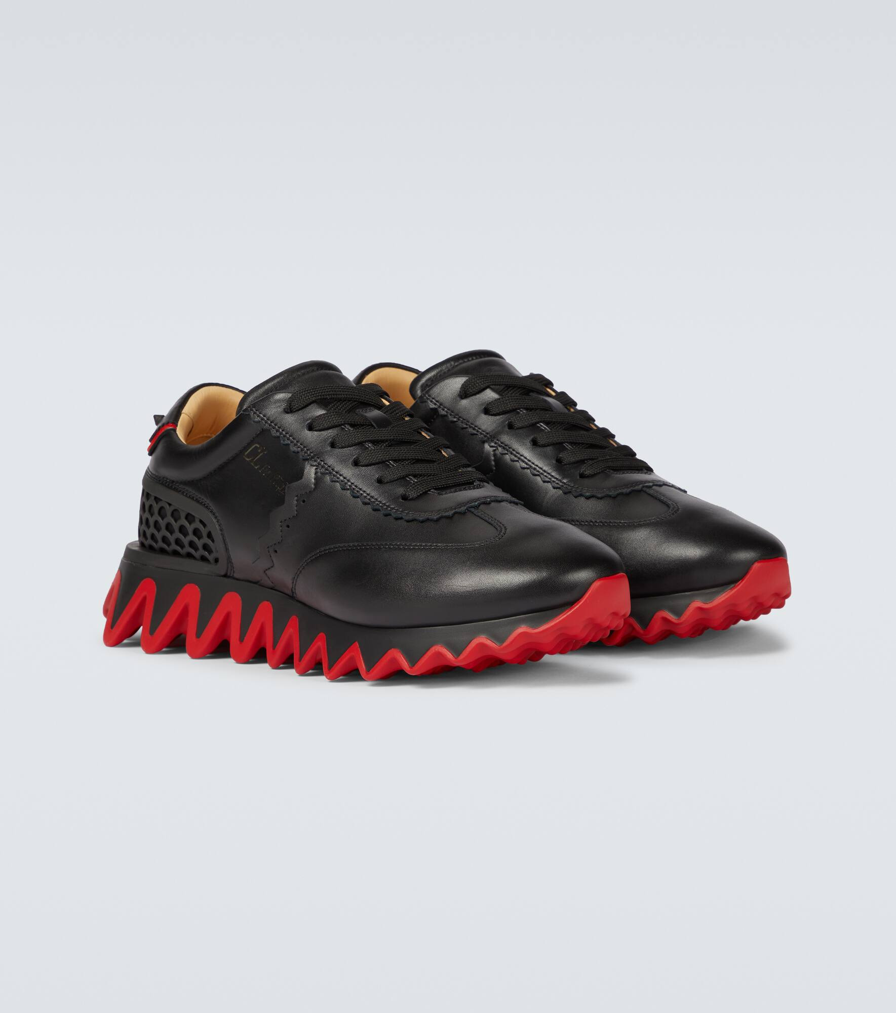 Loubishark leather sneakers - 5