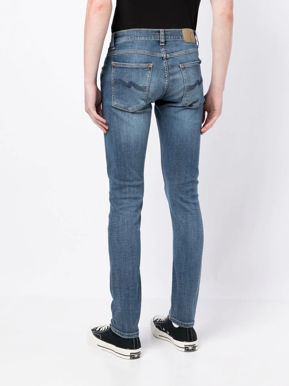 mid-wash skinny jeans - 4