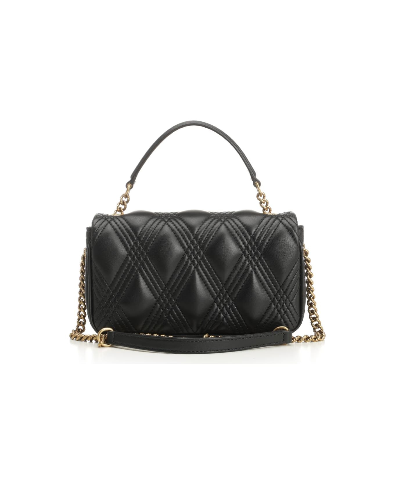 Small Top Handle Bag | Quiltie 67 | Nappa Deluxe/a.brass Logo-pall.studs-ant - 3