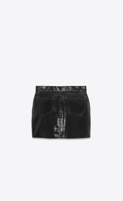 SAINT LAURENT mini skirt in black vinyl denim outlook