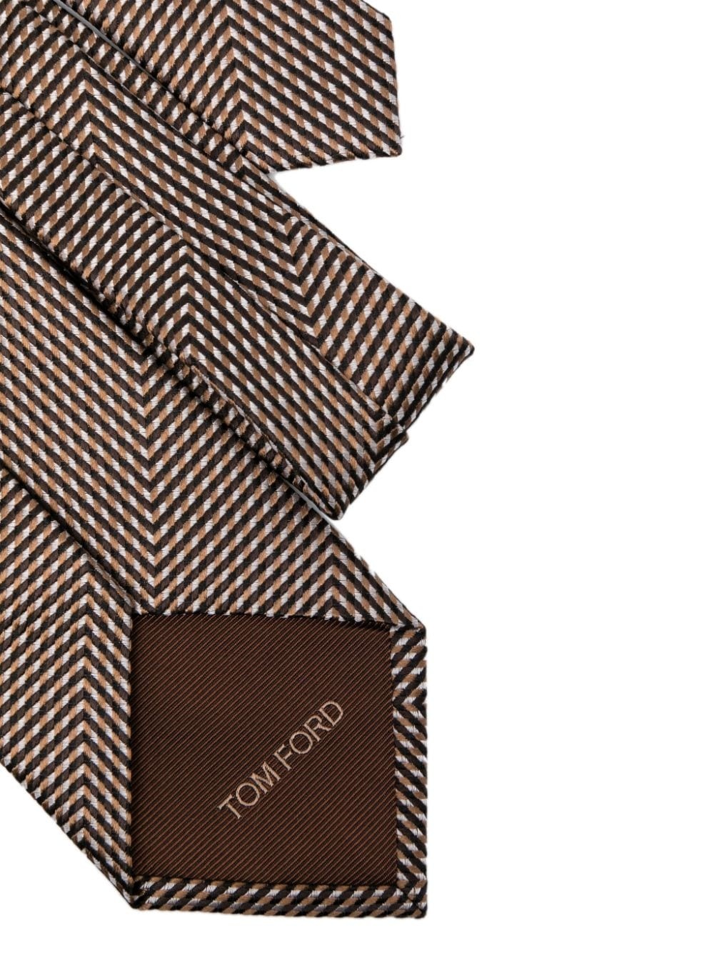 patterned-jacquard silk tie - 2