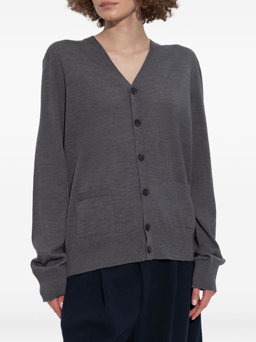 button-up v-neck cardigan - 3