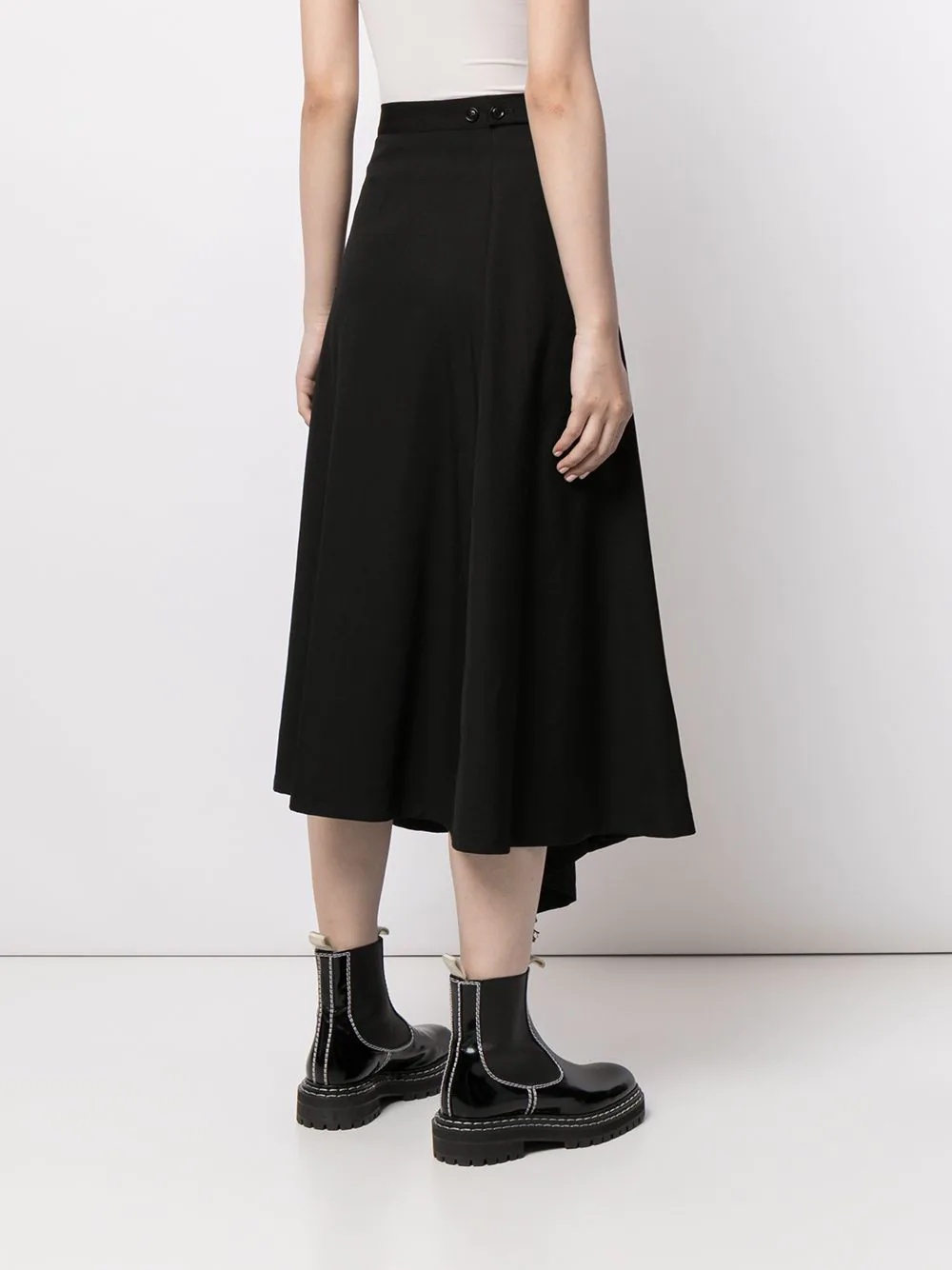 drape detail flared skirt - 4