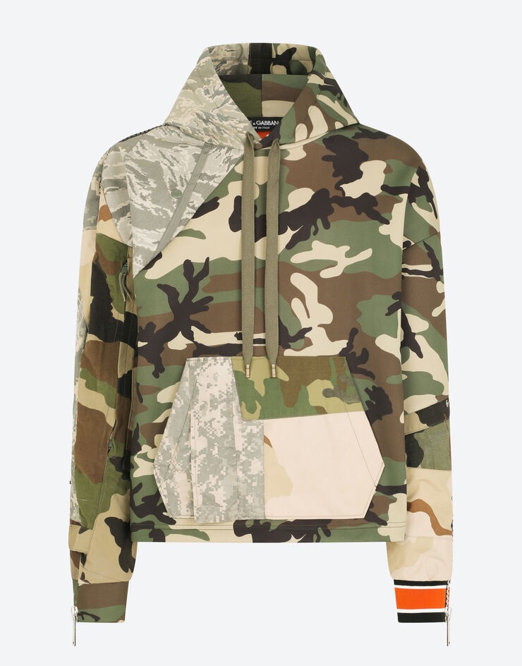 Camouflage patchwork jacket with hood - 3