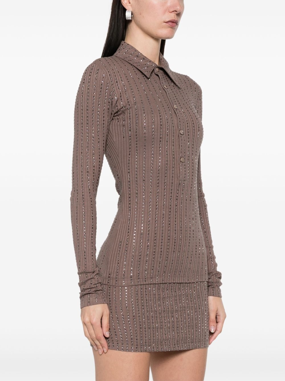 crystal-embellished polo top - 3