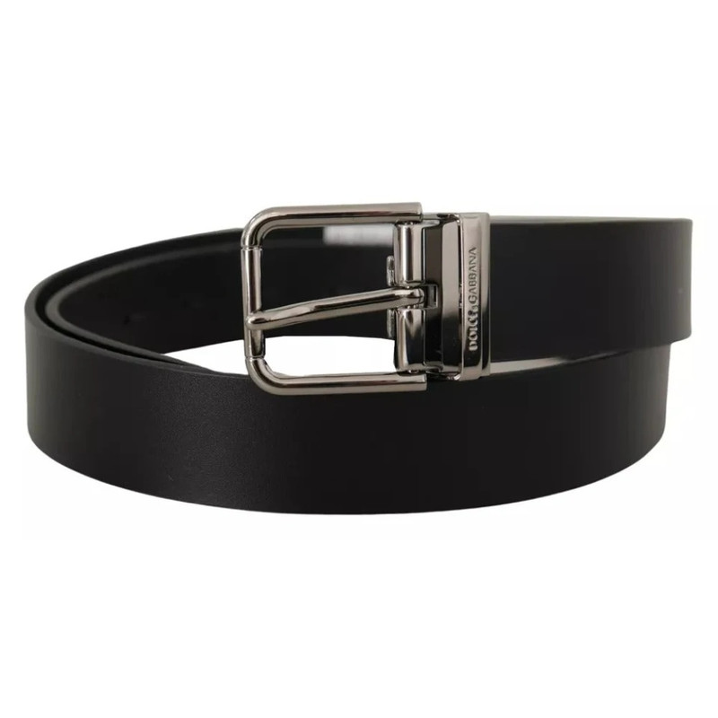 Dolce & Gabbana BLACK LEATHER BELT WITH ENGRAVED LOGO AND METAL BUCKLE outlook