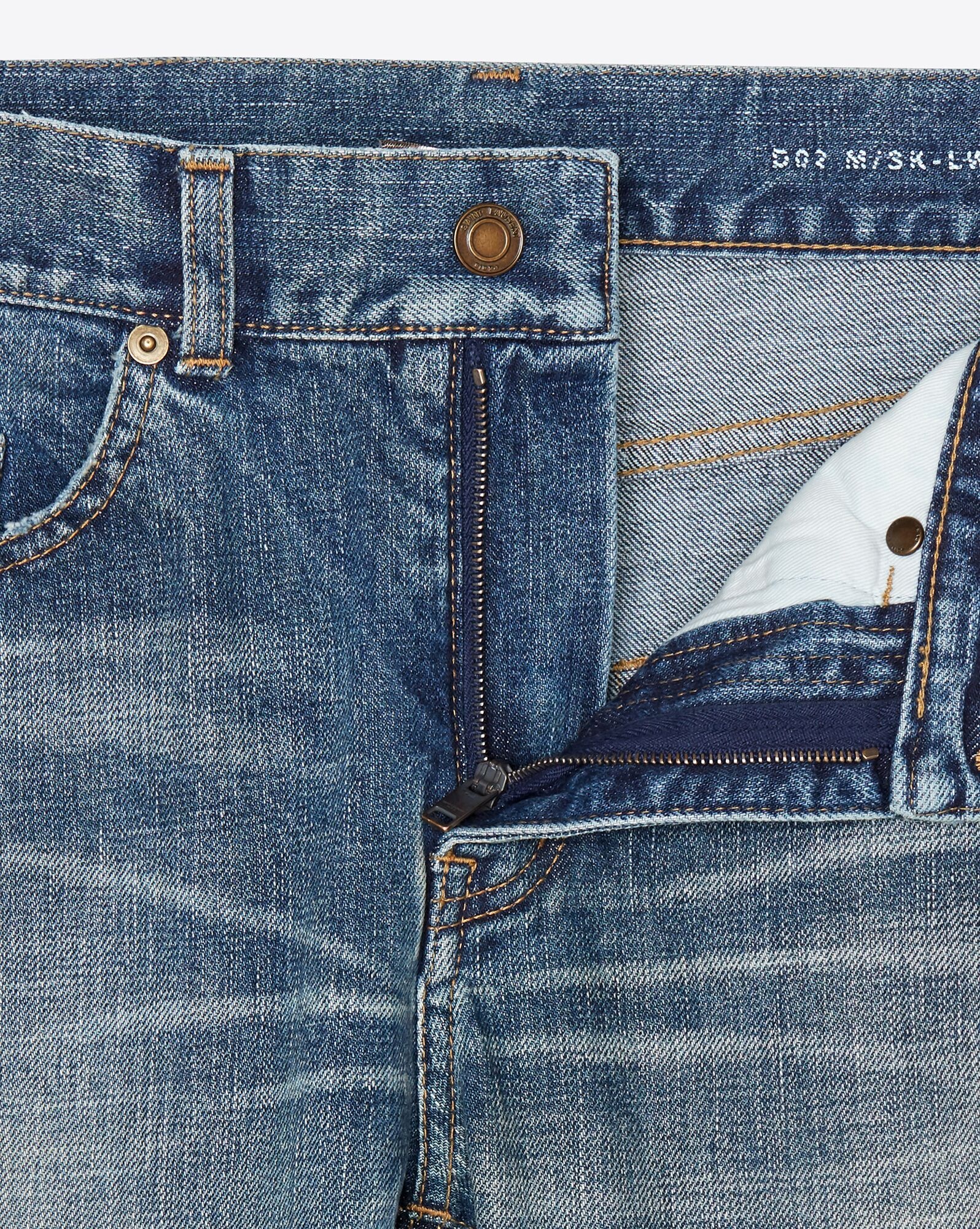 skinny-fit jeans in dark used blue denim - 3