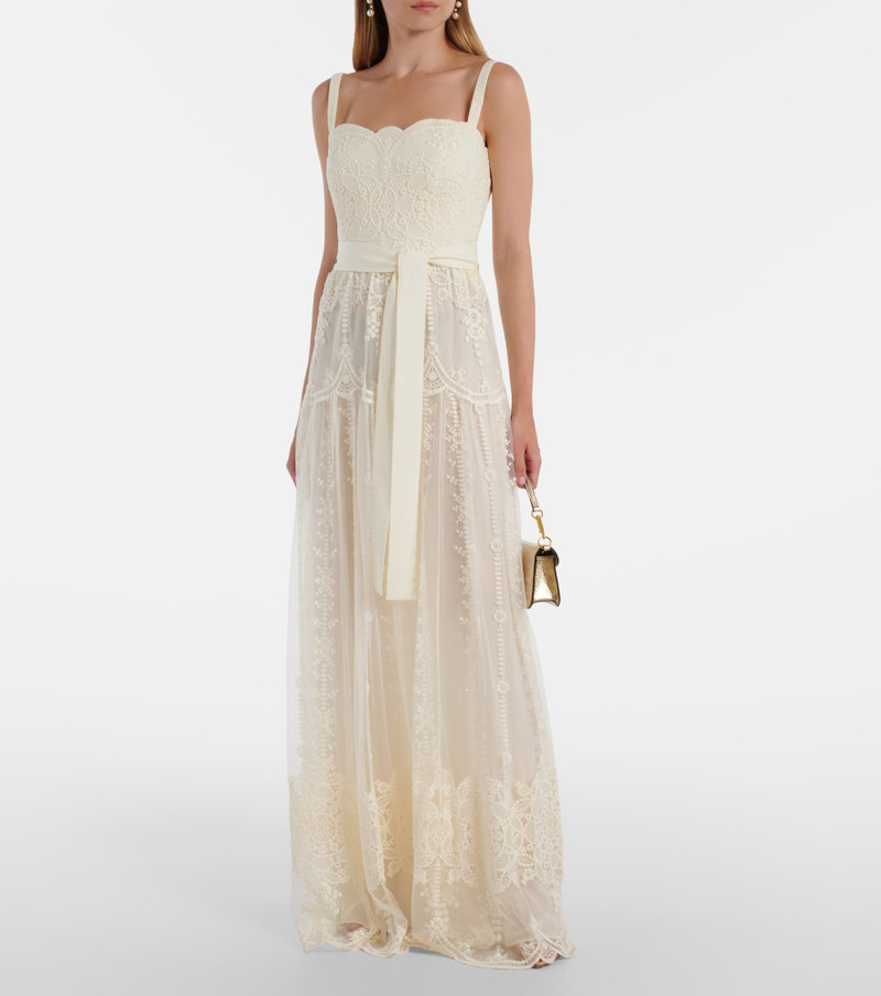 ELIE SAAB Embroidered tulle bustier gown outlook